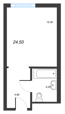 1-комнатная квартира  №915 в М103: 23.6 м², этаж 9 - купить в Санкт-Петербурге