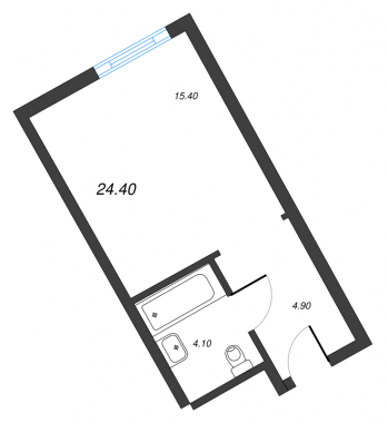 1-комнатная квартира  №1129 в М103: 23.7 м², этаж 11 - купить в Санкт-Петербурге