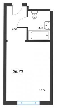1-комнатная квартира  №404 в М103: 25.8 м², этаж 4 - купить в Санкт-Петербурге