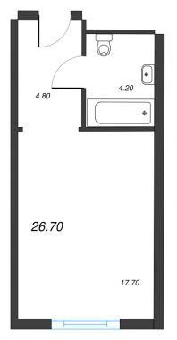 1-комнатная квартира  №1308 в М103: 25.9 м², этаж 13 - купить в Санкт-Петербурге