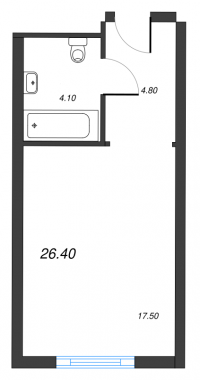 1-комнатная квартира  №306 в М103: 25.5 м², этаж 3 - купить в Санкт-Петербурге