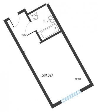 1-комнатная квартира  №922 в М103: 26 м², этаж 9 - купить в Санкт-Петербурге