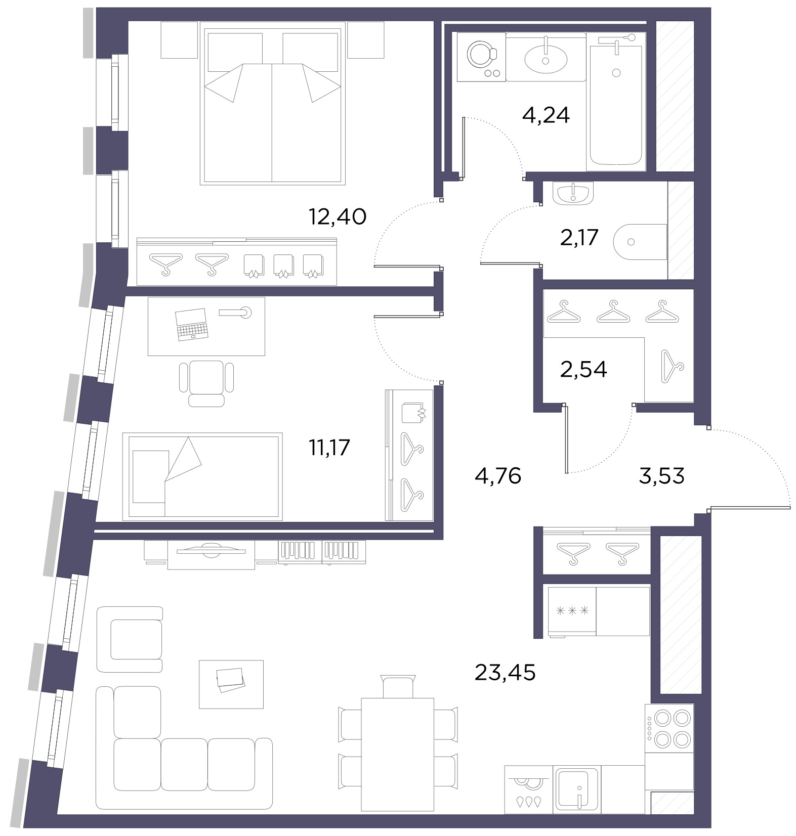2-комнатная квартира, 64.26 м²; этаж: 2 - купить в Санкт-Петербурге