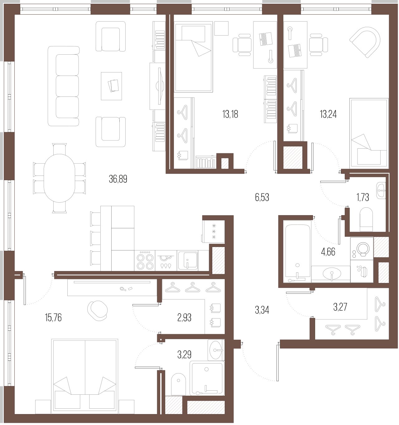 3-комнатная квартира, 103.8 м²; этаж: 8 - купить в Санкт-Петербурге