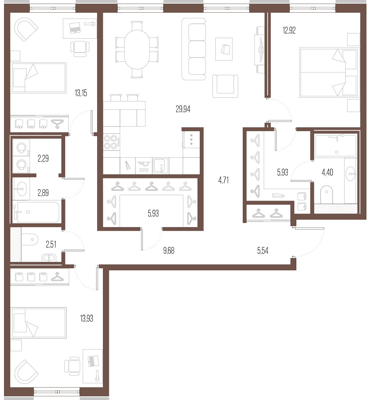 3-комнатная квартира, 111.4 м²; этаж: 8 - купить в Санкт-Петербурге