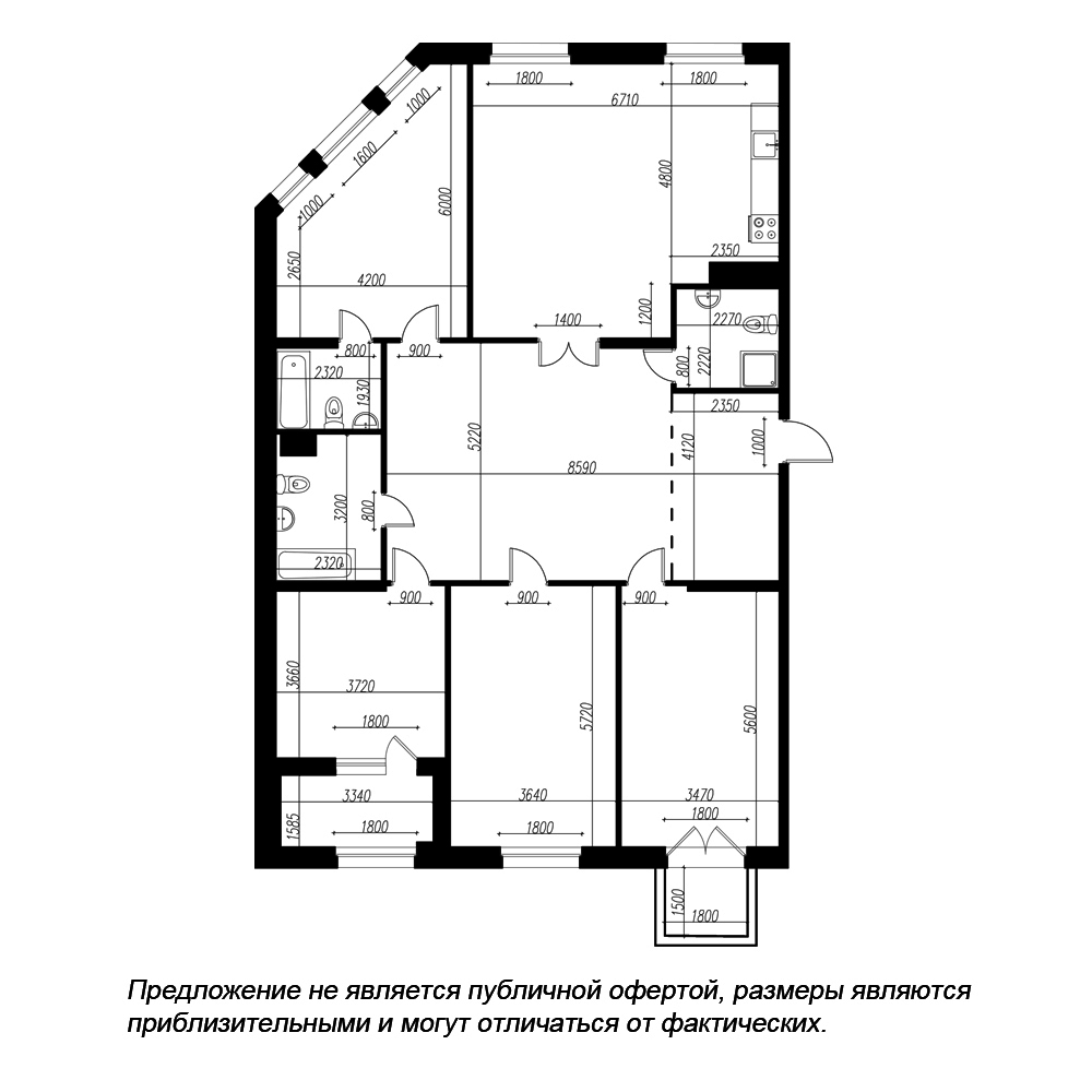 4-комнатная квартира  №258 в Петровская доминанта: 172.6 м², этаж 8 - купить в Санкт-Петербурге
