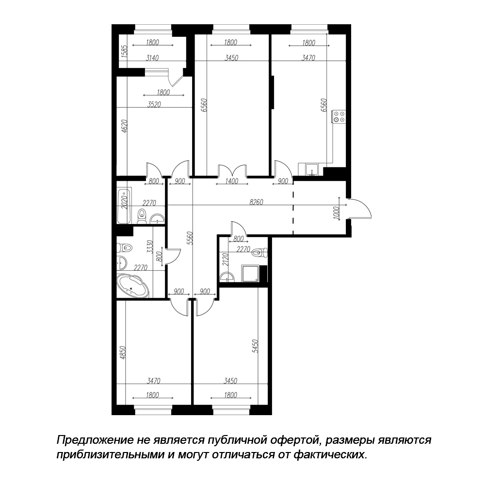 4-комнатная квартира  №129 в Петровская доминанта: 142.5 м², этаж 7 - купить в Санкт-Петербурге