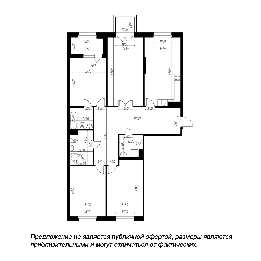 4-комнатная квартира  №117 в Петровская доминанта: 143.5 м², этаж 4 - купить в Санкт-Петербурге