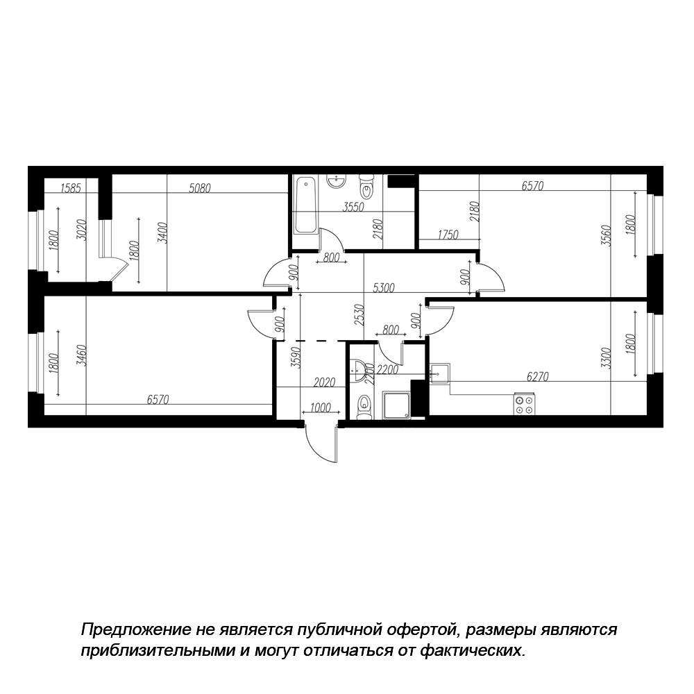 3-комнатная квартира  №210 в Петровская доминанта: 112.6 м², этаж 3 - купить в Санкт-Петербурге