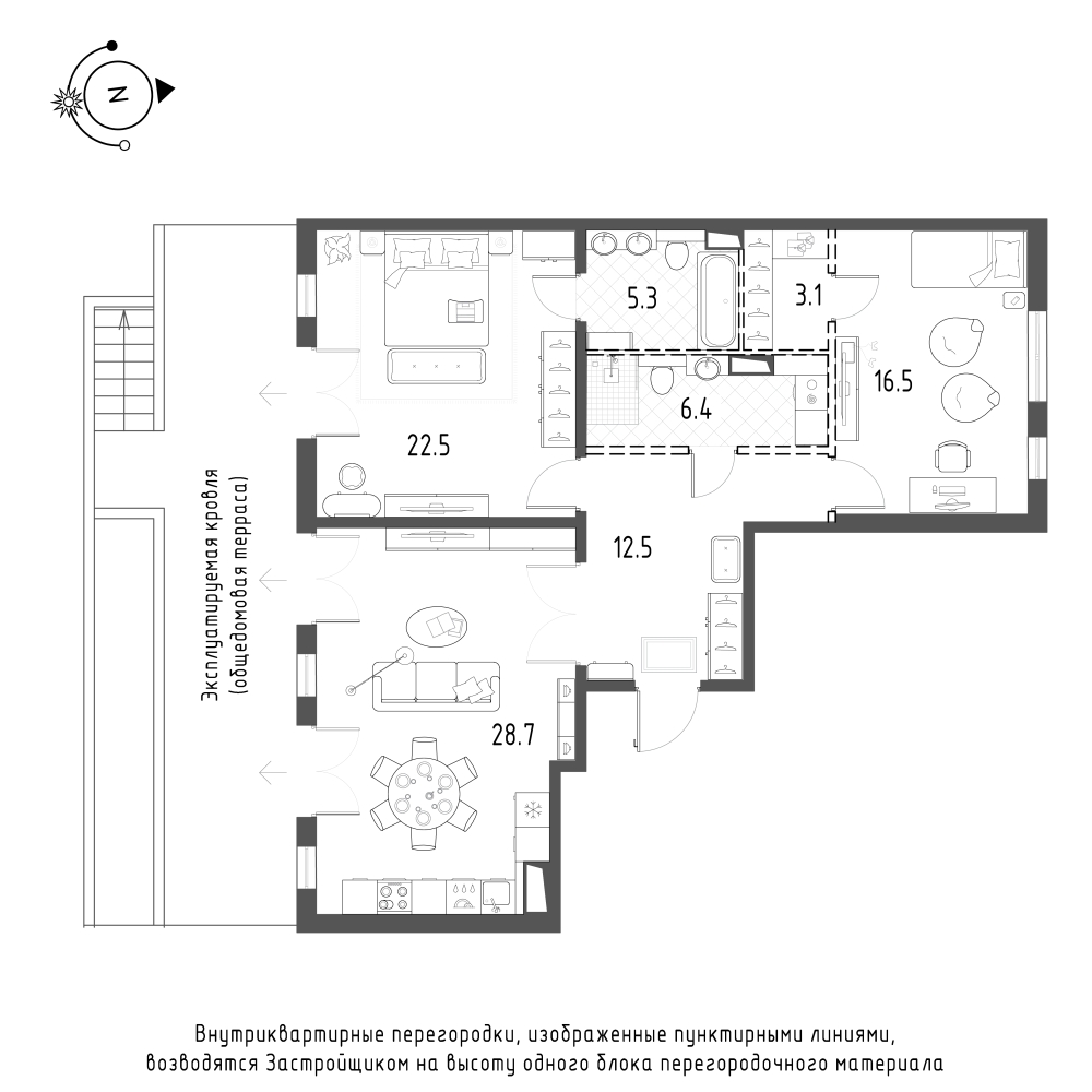 2-комнатная квартира  №450 в Domino Premium: 95 м², этаж 2 - купить в Санкт-Петербурге