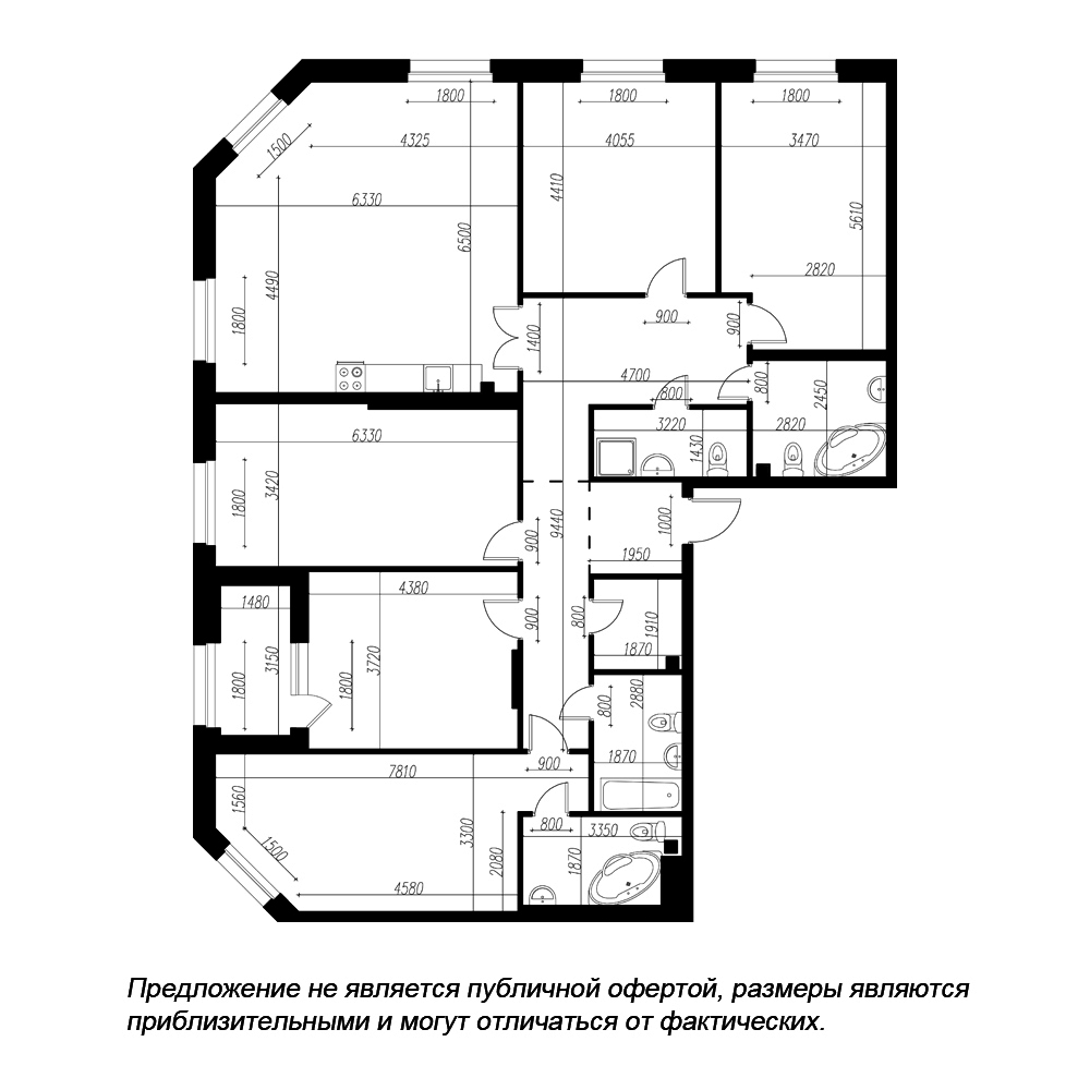 3-комнатная квартира  №177 в Петровская доминанта: 107.8 м², этаж 5 - купить в Санкт-Петербурге