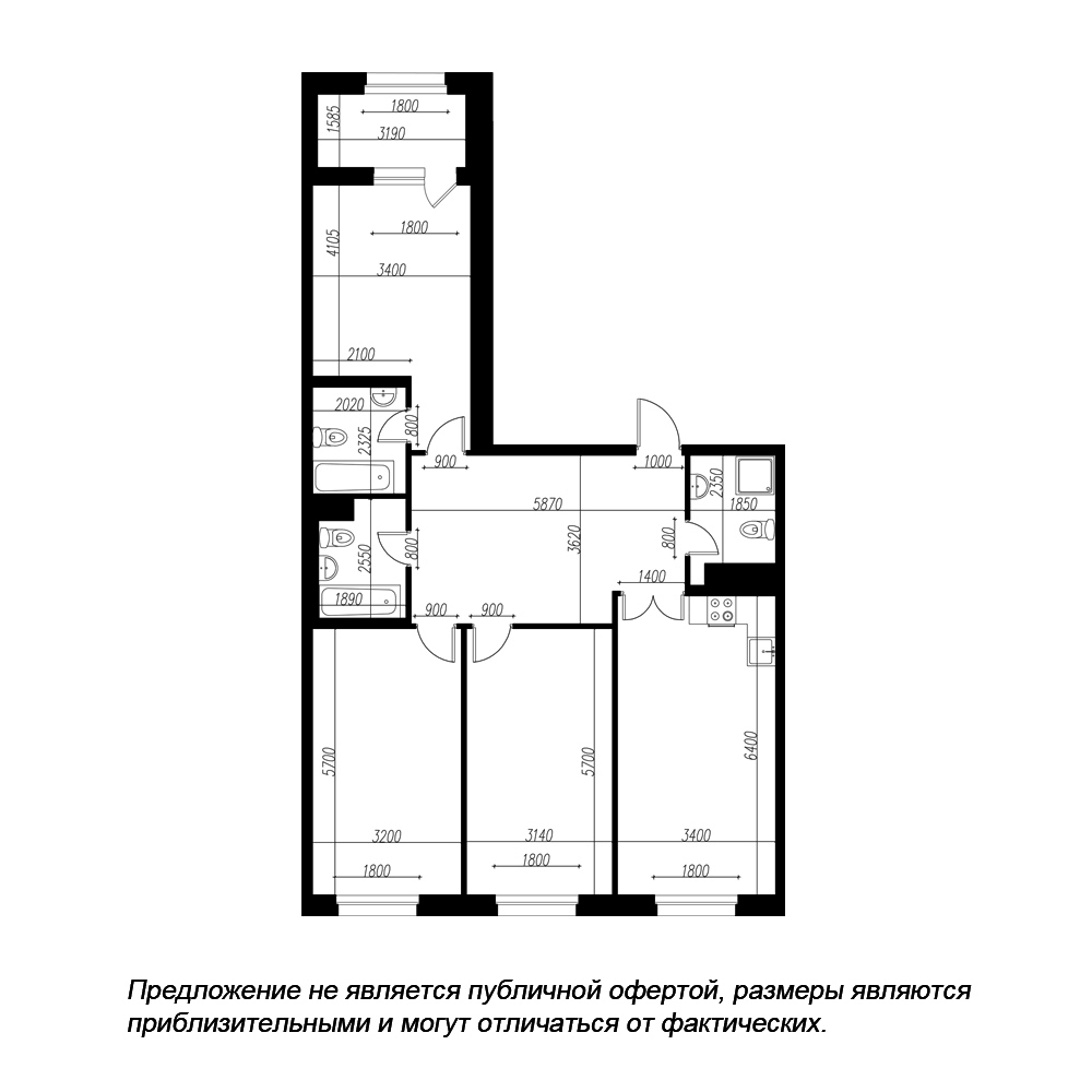 2-комнатная квартира  №56 в Петровская доминанта: 88.6 м², этаж 3 - купить в Санкт-Петербурге