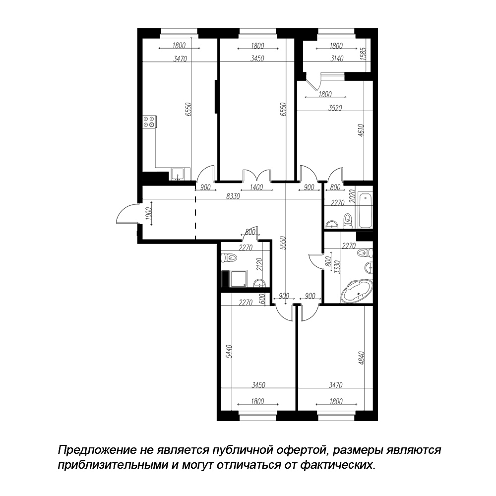 4-комнатная квартира  №97 в Петровская доминанта: 142.6 м², этаж 5 - купить в Санкт-Петербурге