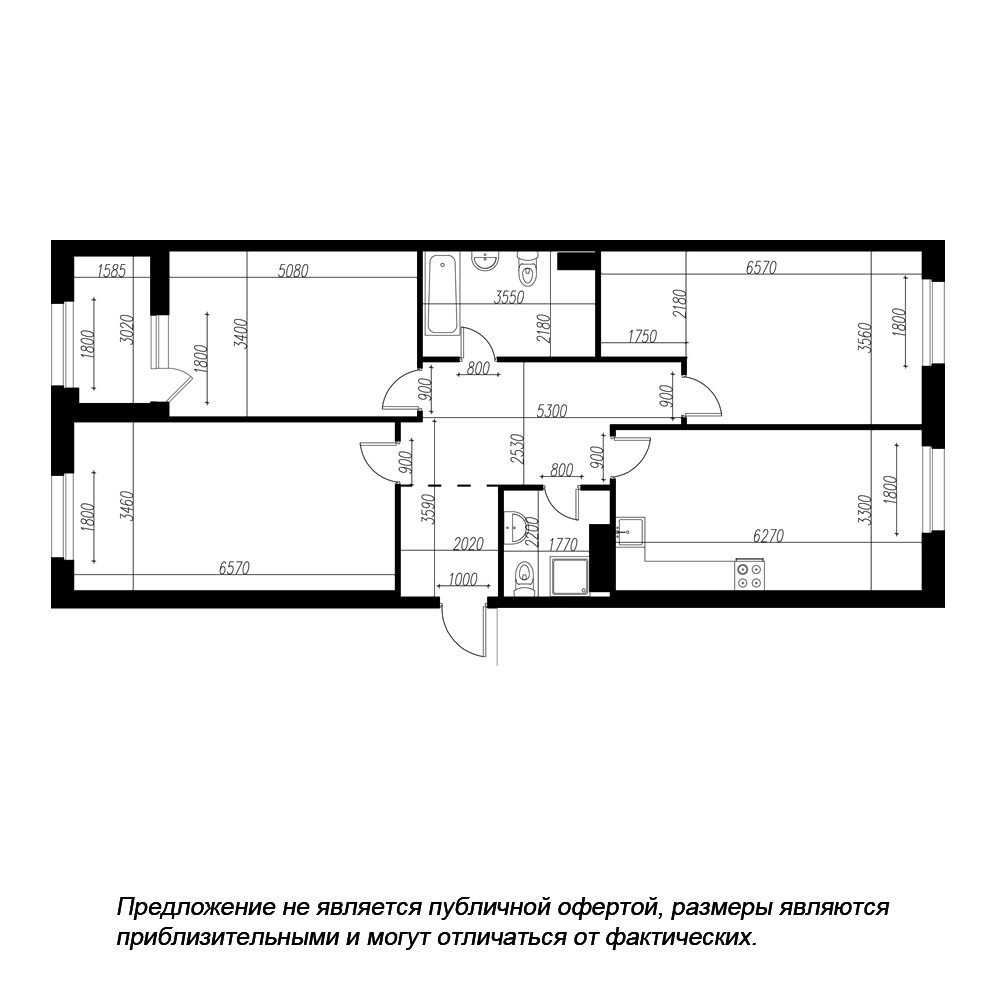 4-комнатная квартира  №45 в Петровская доминанта: 167.9 м², этаж 8 - купить в Санкт-Петербурге