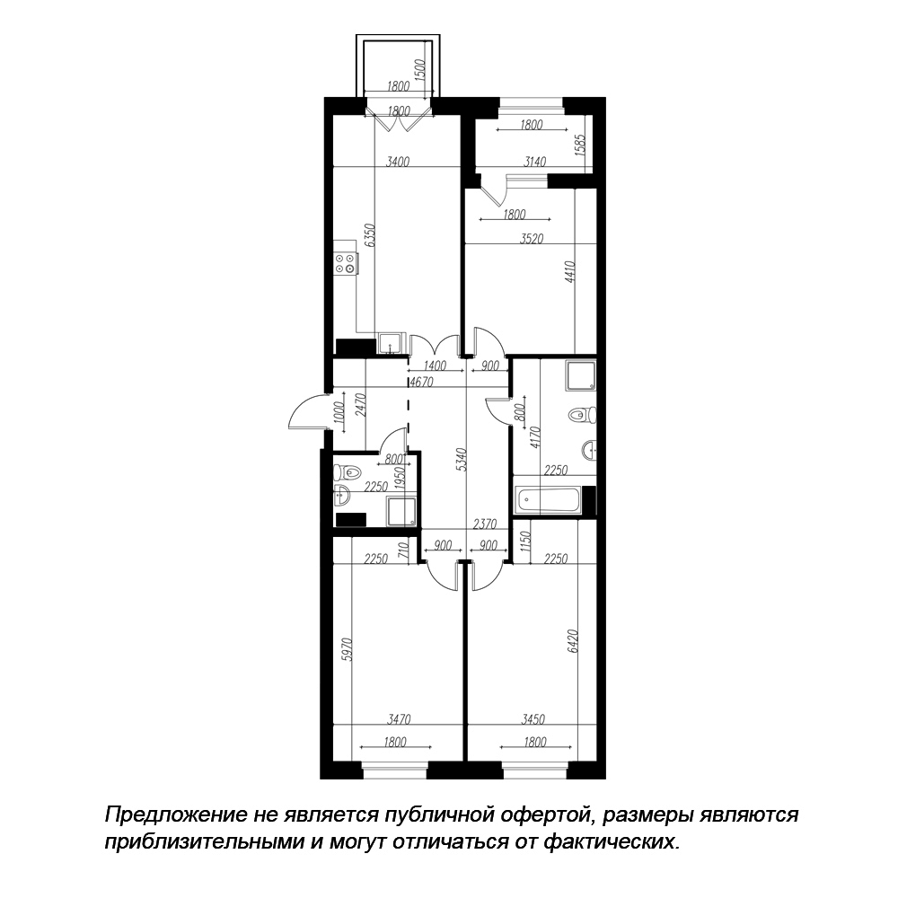 3-комнатная квартира  №144 в Петровская доминанта: 111.9 м², этаж 4 - купить в Санкт-Петербурге