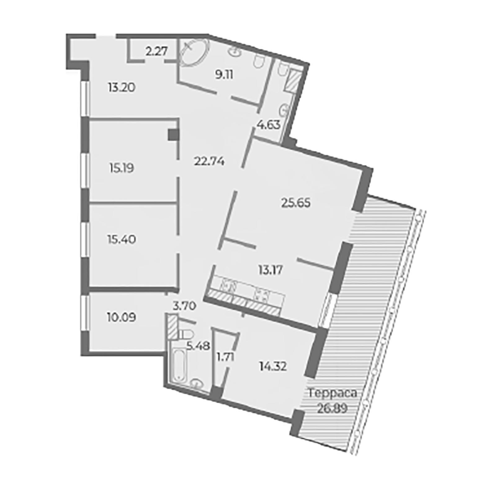 4-комнатная квартира  №110 в Neva Haus: 164.4 м², этаж 9 - купить в Санкт-Петербурге