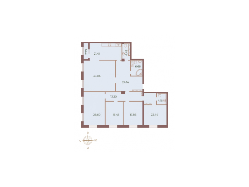 4-комнатная квартира, 201.4 м²; этаж: 9 - купить в Санкт-Петербурге