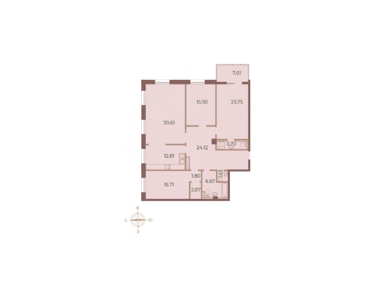 4-комнатная квартира  №147 в Neva Haus: 142 м², этаж 5 - купить в Санкт-Петербурге