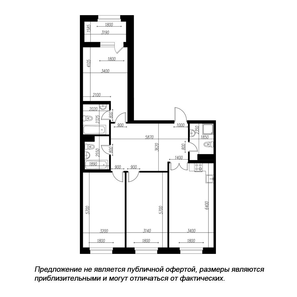 3-комнатная квартира, 110.4 м²; этаж: 5 - купить в Санкт-Петербурге
