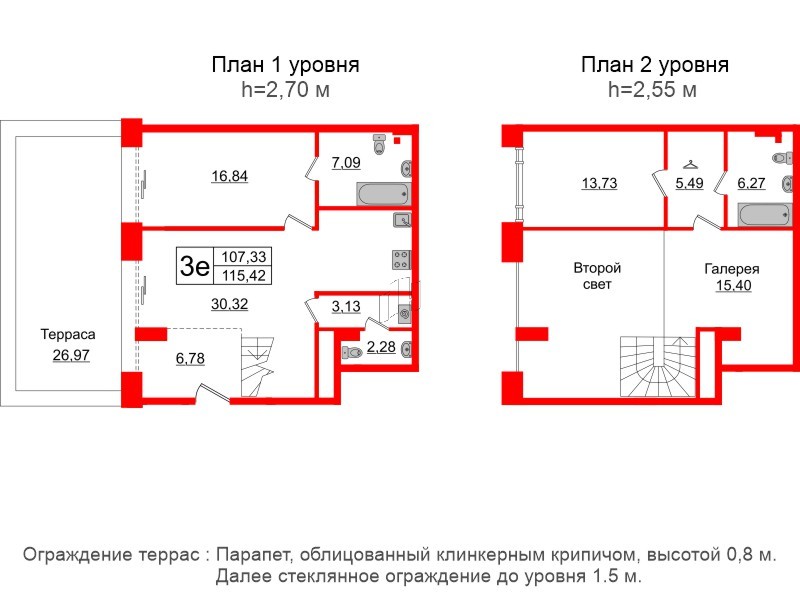 2-комнатная квартира  №4 в Imperial club: 107.33 м², этаж 1 - купить в Санкт-Петербурге