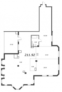 1-комнатная квартира  №26 в AMO: 216.6 м², этаж 6 - купить в Санкт-Петербурге