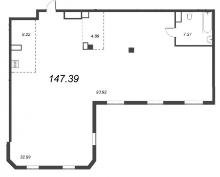 1-комнатная квартира  №45 в AMO: 147.17 м², этаж 6 - купить в Санкт-Петербурге