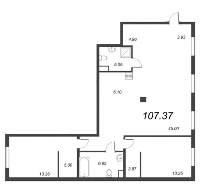 2-комнатная квартира  №78 в AMO: 109.89 м², этаж 5 - купить в Санкт-Петербурге