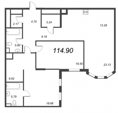 2-комнатная квартира, 82.66 м²; этаж: 5 - купить в Санкт-Петербурге