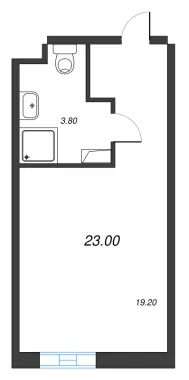 1-комнатная квартира  №925 в VIDI: 22.9 м², этаж 9 - купить в Санкт-Петербурге