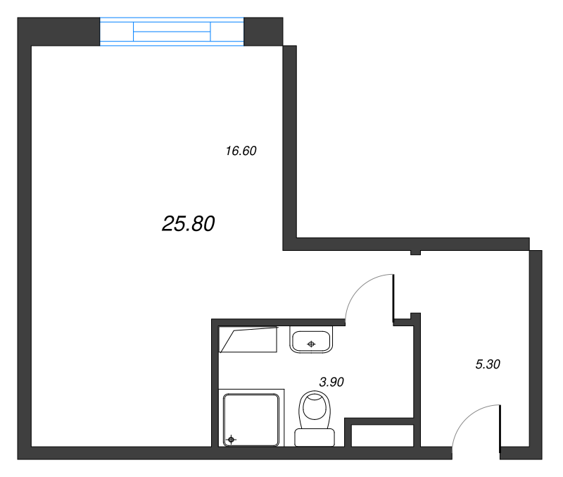 1-комнатная квартира  №948 в VIDI: 25.9 м², этаж 9 - купить в Санкт-Петербурге