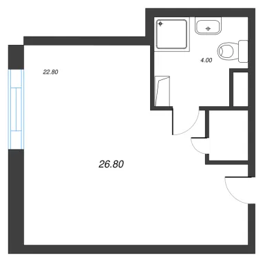 1-комнатная квартира  №749 в VIDI: 26.8 м², этаж 7 - купить в Санкт-Петербурге