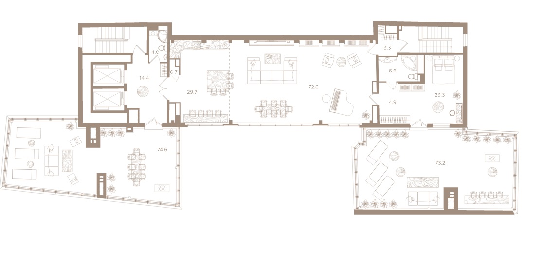 2-комнатная квартира  №36 в Северная корона Apartments: 307.3 м², этаж 7 - купить в Санкт-Петербурге
