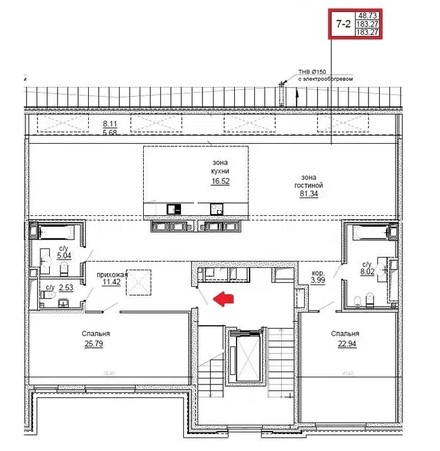 2-комнатная квартира  №72 в ЖК Эталон на Неве: 180.8 м², этаж 7 - купить в Санкт-Петербурге