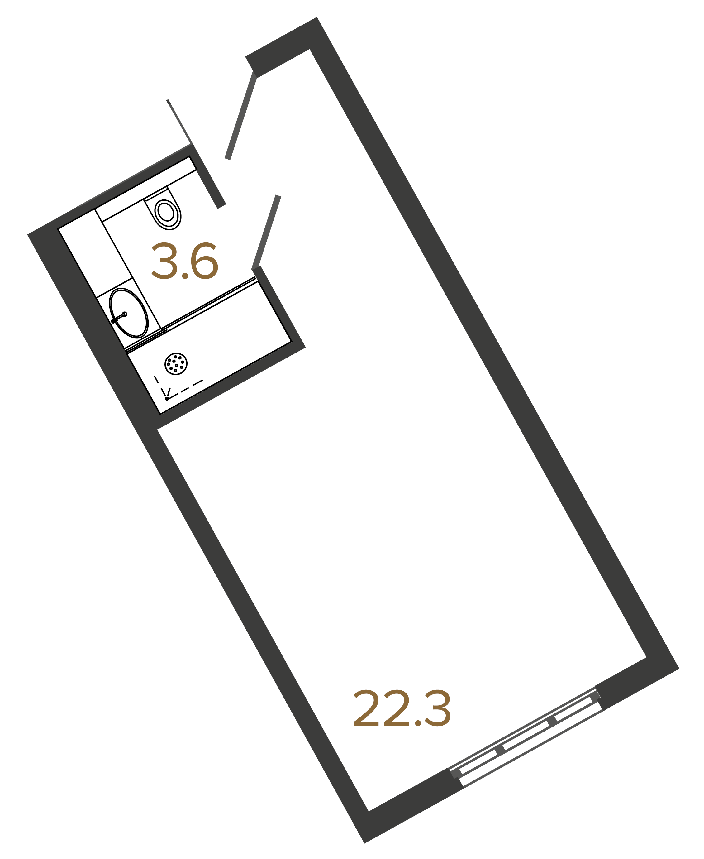 1-комнатная квартира  №532 в М103: 25.9 м², этаж 5 - купить в Санкт-Петербурге