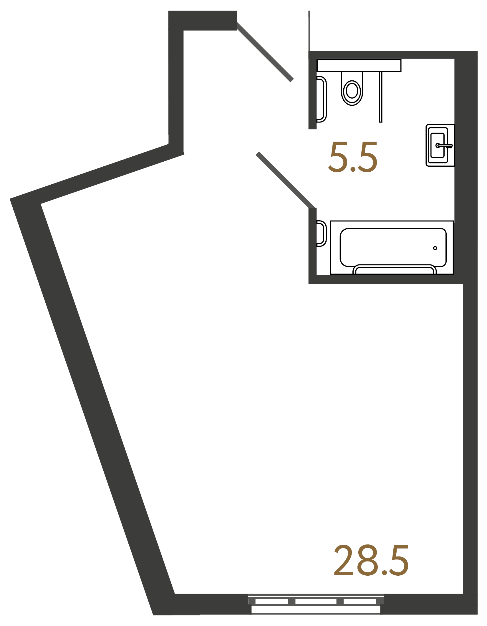 1-комнатная квартира  №516 в М103: 34 м², этаж 5 - купить в Санкт-Петербурге