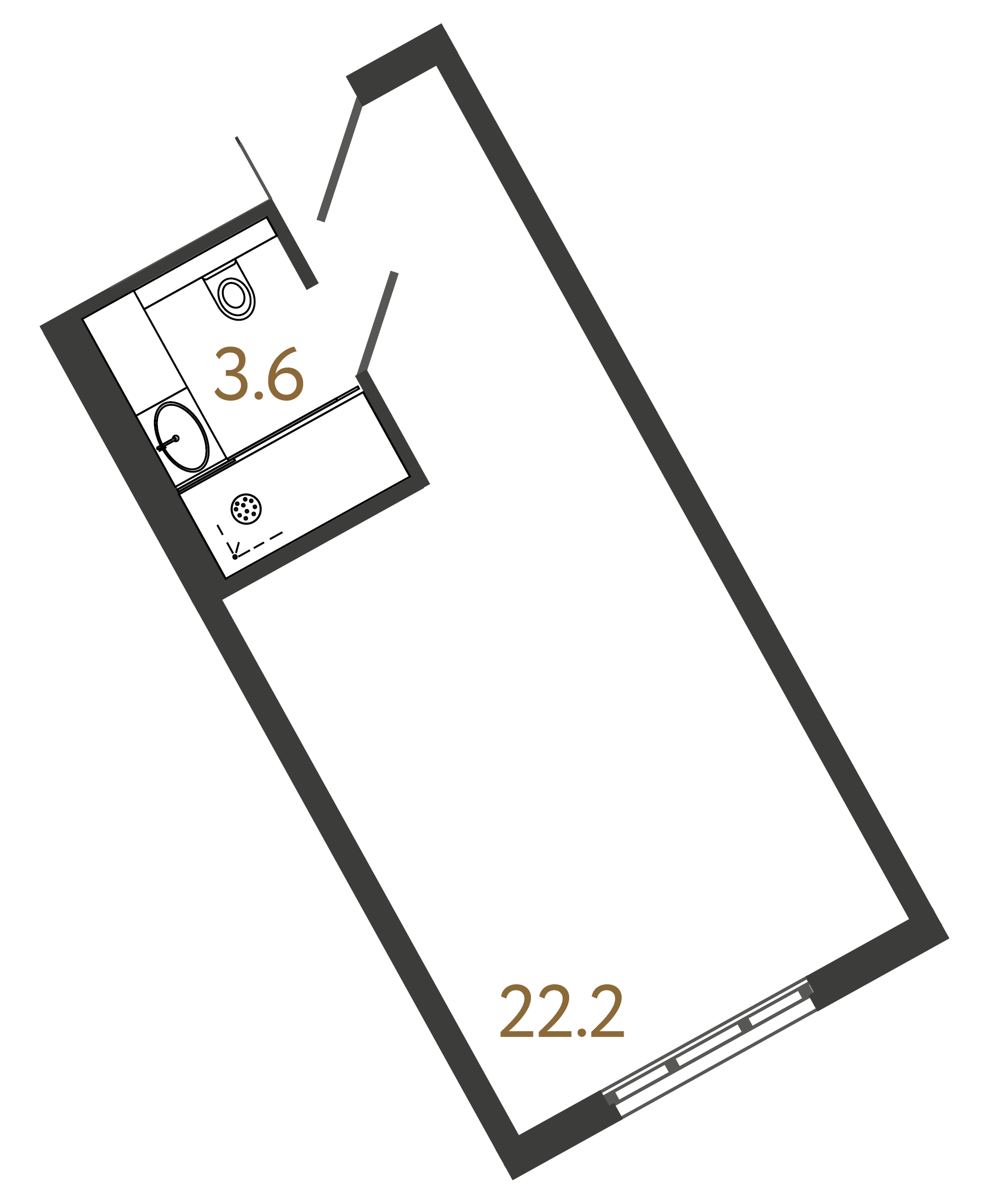 1-комнатная квартира  №520 в М103: 25.8 м², этаж 5 - купить в Санкт-Петербурге