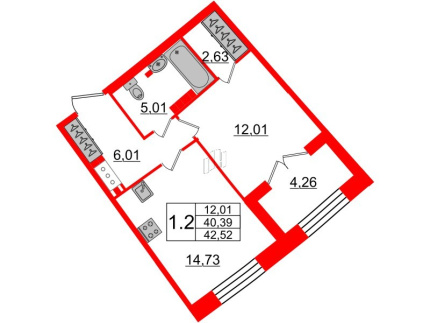 4-комнатная квартира  №112 в Grand View: 123.5 м², этаж 6 - купить в Санкт-Петербурге