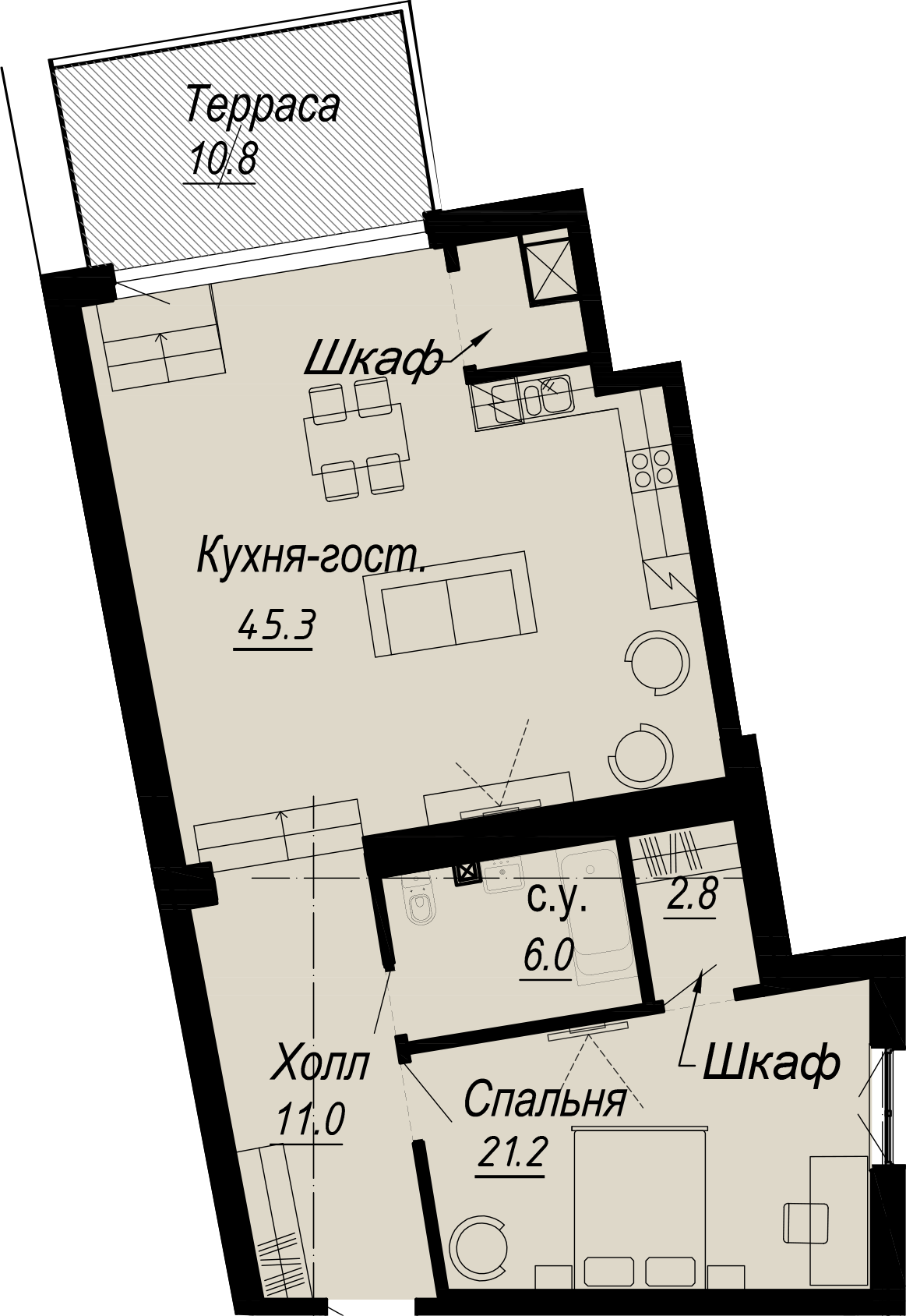 1-комнатная квартира  №15-6 в Meltzer Hall: 91.7 м², этаж 6 - купить в Санкт-Петербурге