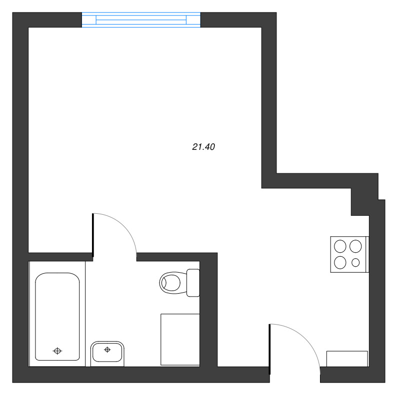 1-комнатная квартира  №516 в Gler: 21.4 м², этаж 5 - купить в Санкт-Петербурге