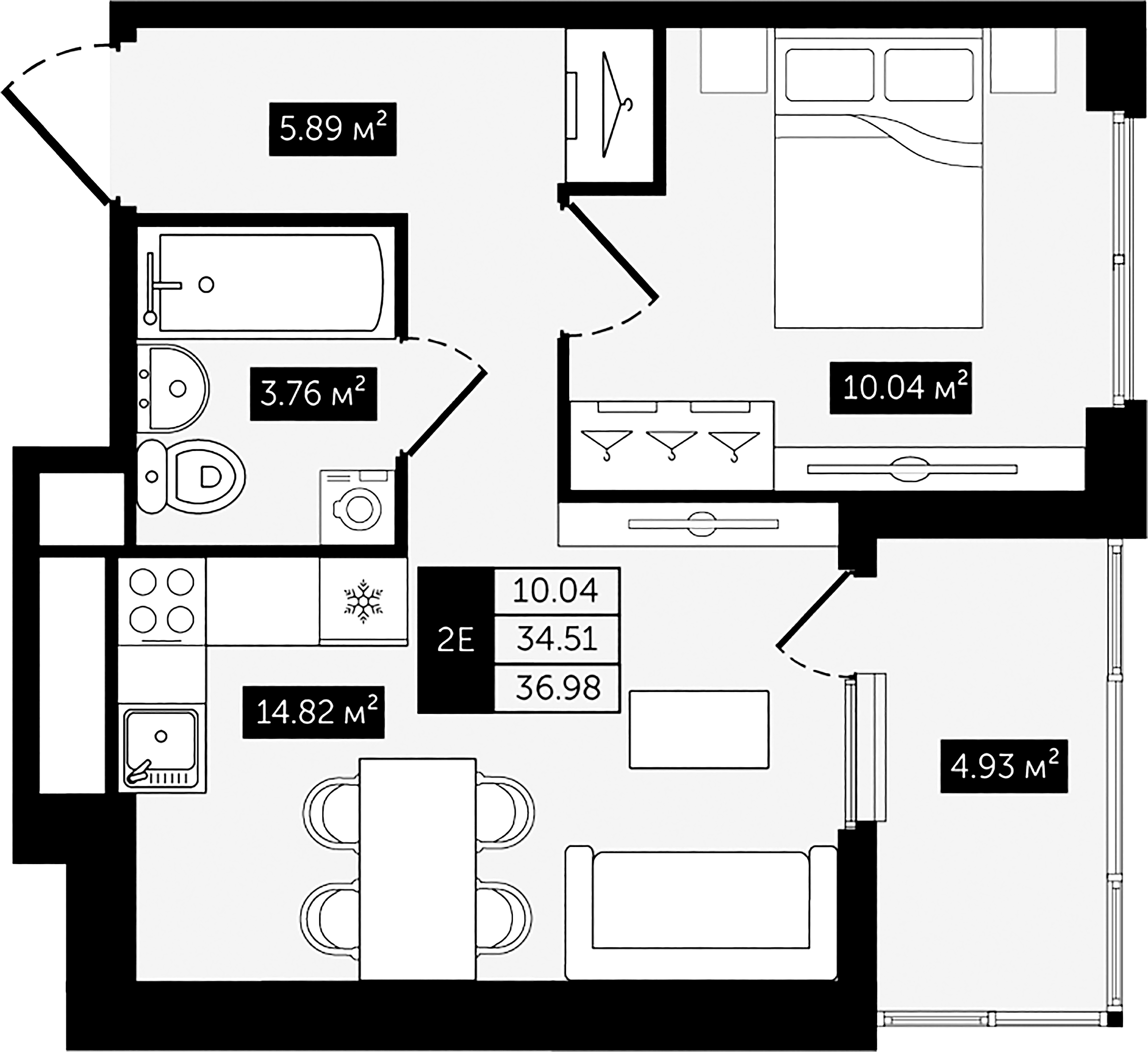 1-комнатная квартира №8 в: Клубный дом №8: 36.98 м²; этаж: 4 - купить в Санкт-Петербурге