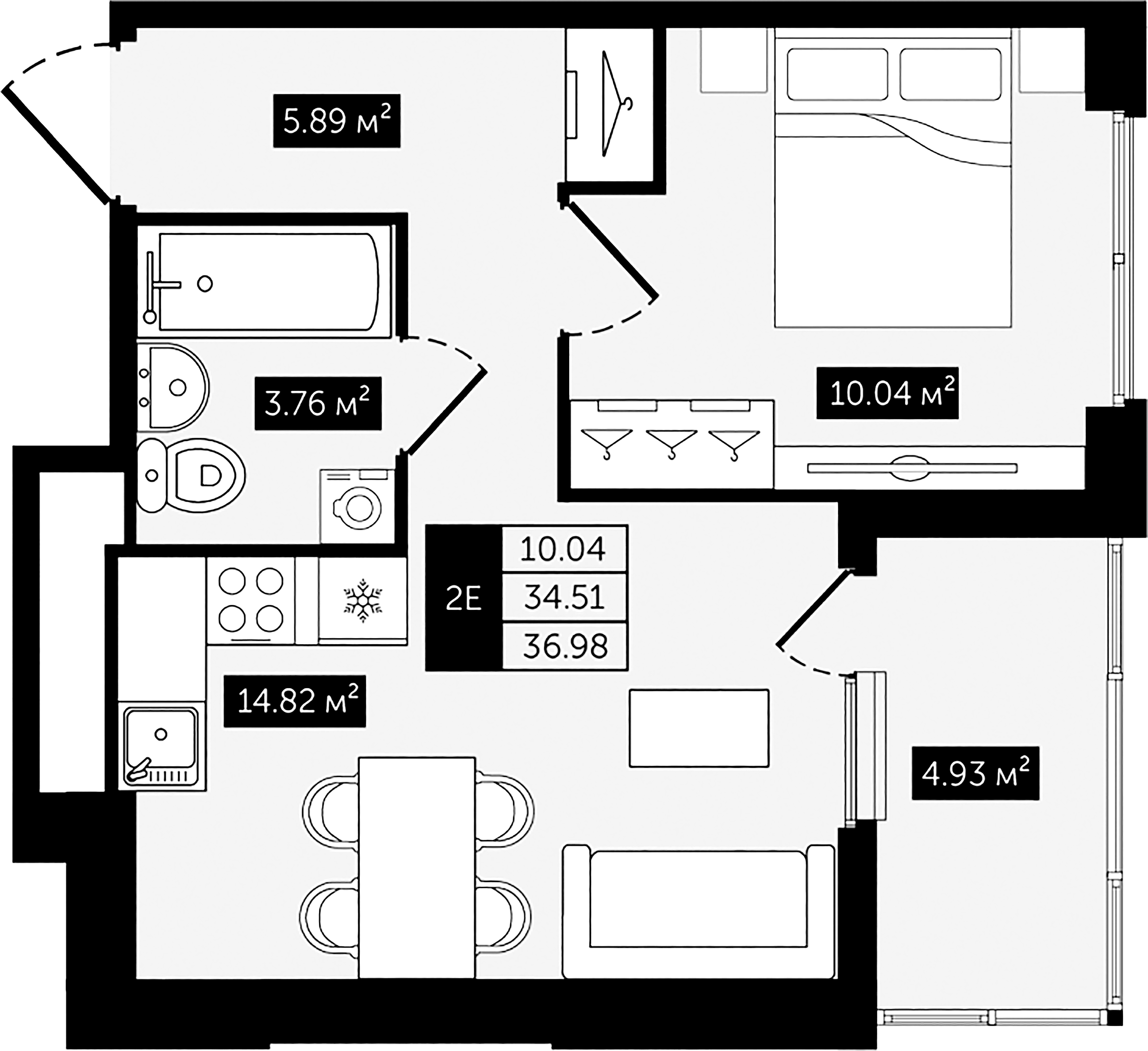 1-комнатная квартира  №260 в Клубный дом №8: 36.98 м², этаж 6 - купить в Санкт-Петербурге