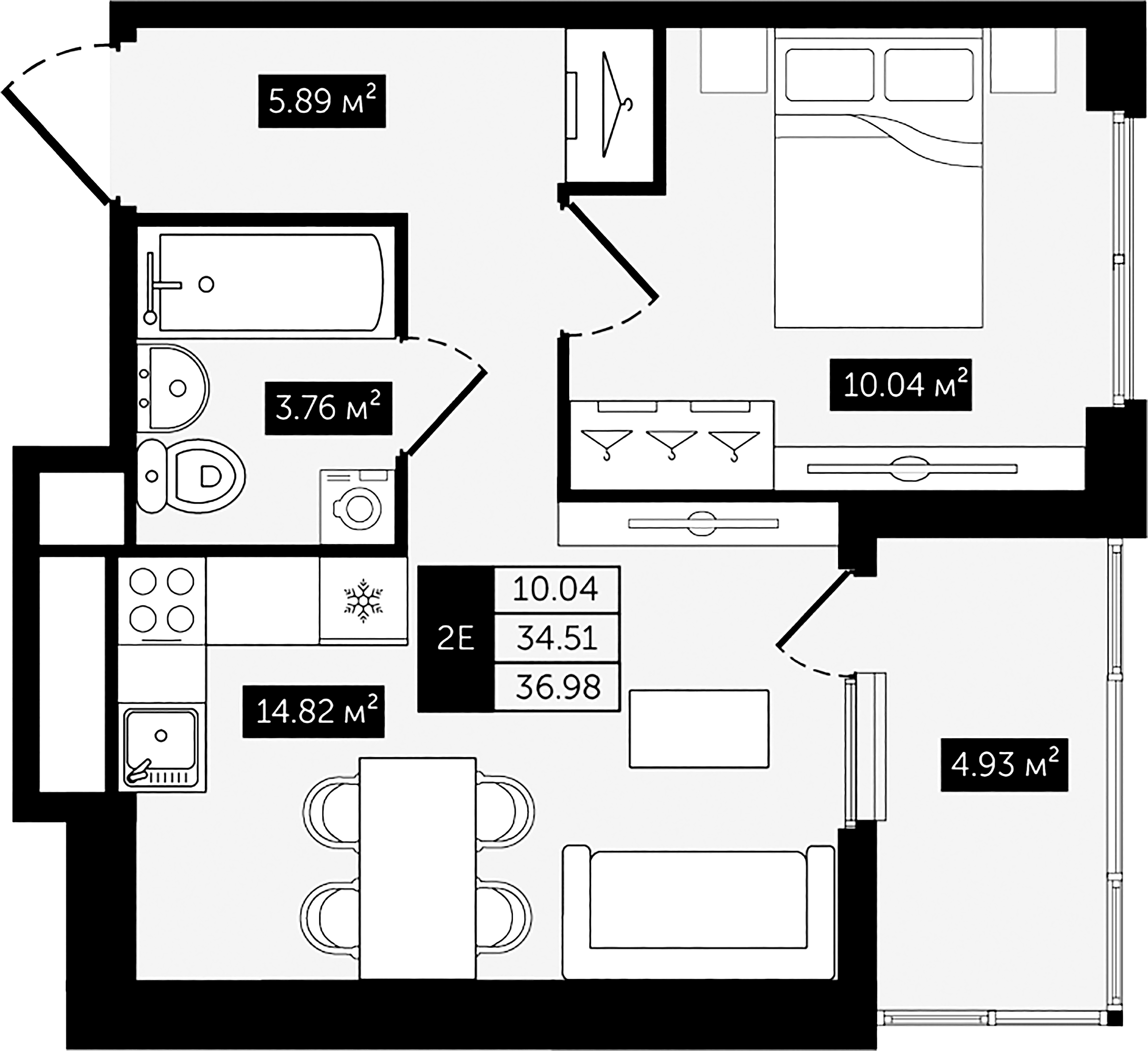 1-комнатная квартира №8 в: Клубный дом №8: 36.98 м²; этаж: 5 - купить в Санкт-Петербурге