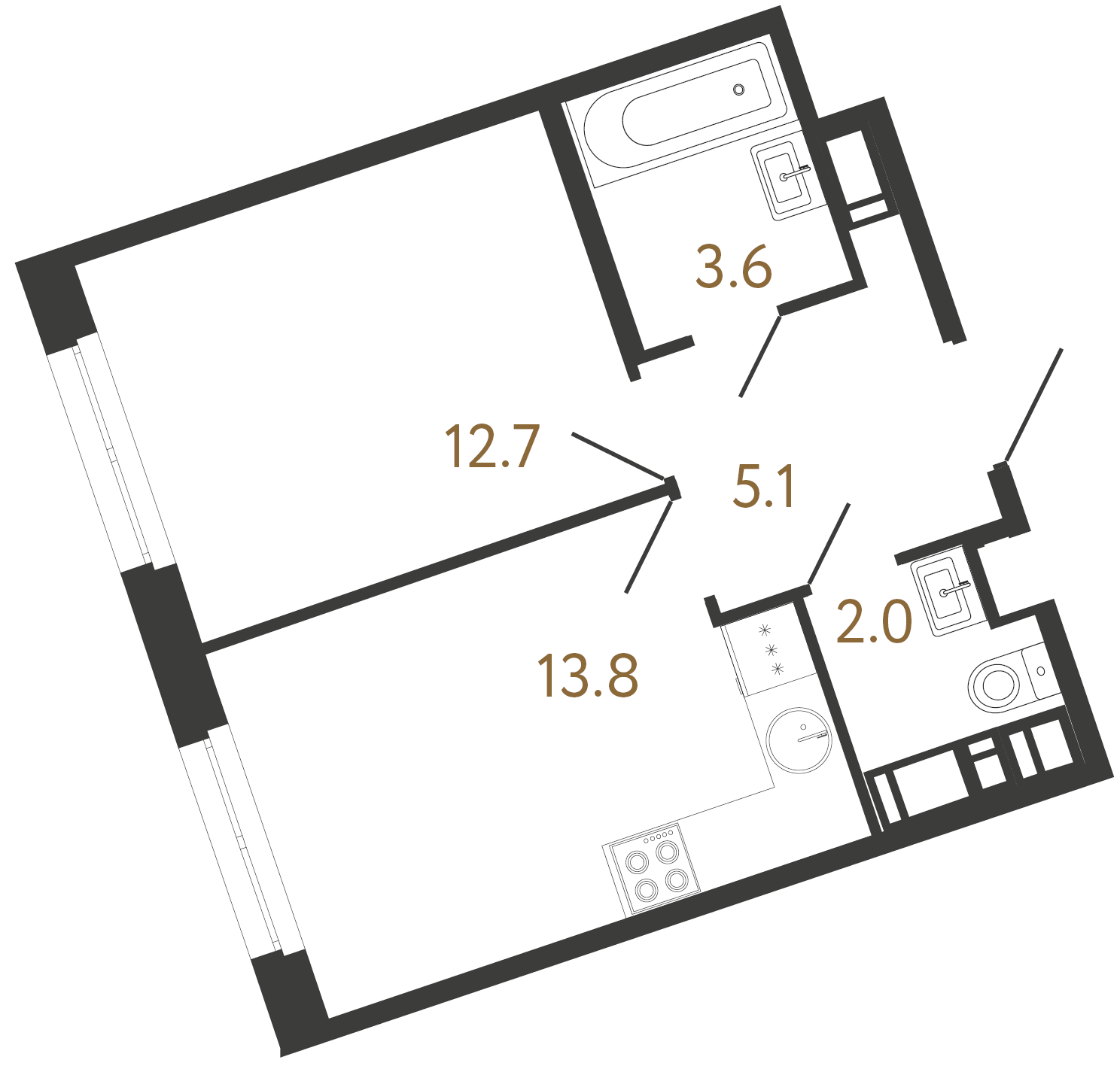 1-комнатная квартира, 37.2 м²; этаж: 7 - купить в Санкт-Петербурге