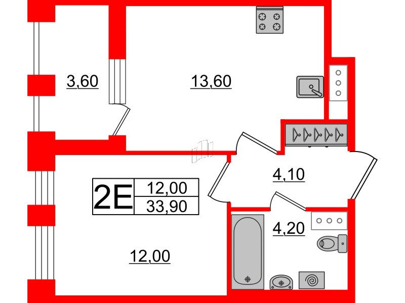 1-комнатная квартира  №170 в Svetlana Park: 33.9 м², этаж 5 - купить в Санкт-Петербурге