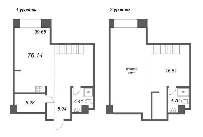 1-комнатная квартира  №156 в Avant: 76.14 м², этаж 4 - купить в Санкт-Петербурге