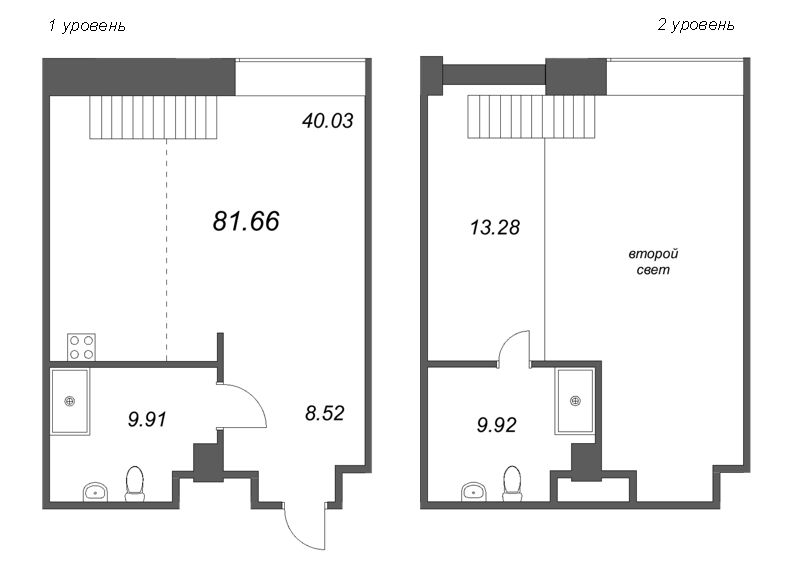 1-комнатная квартира  №140 в Avant: 81.66 м², этаж 4 - купить в Санкт-Петербурге