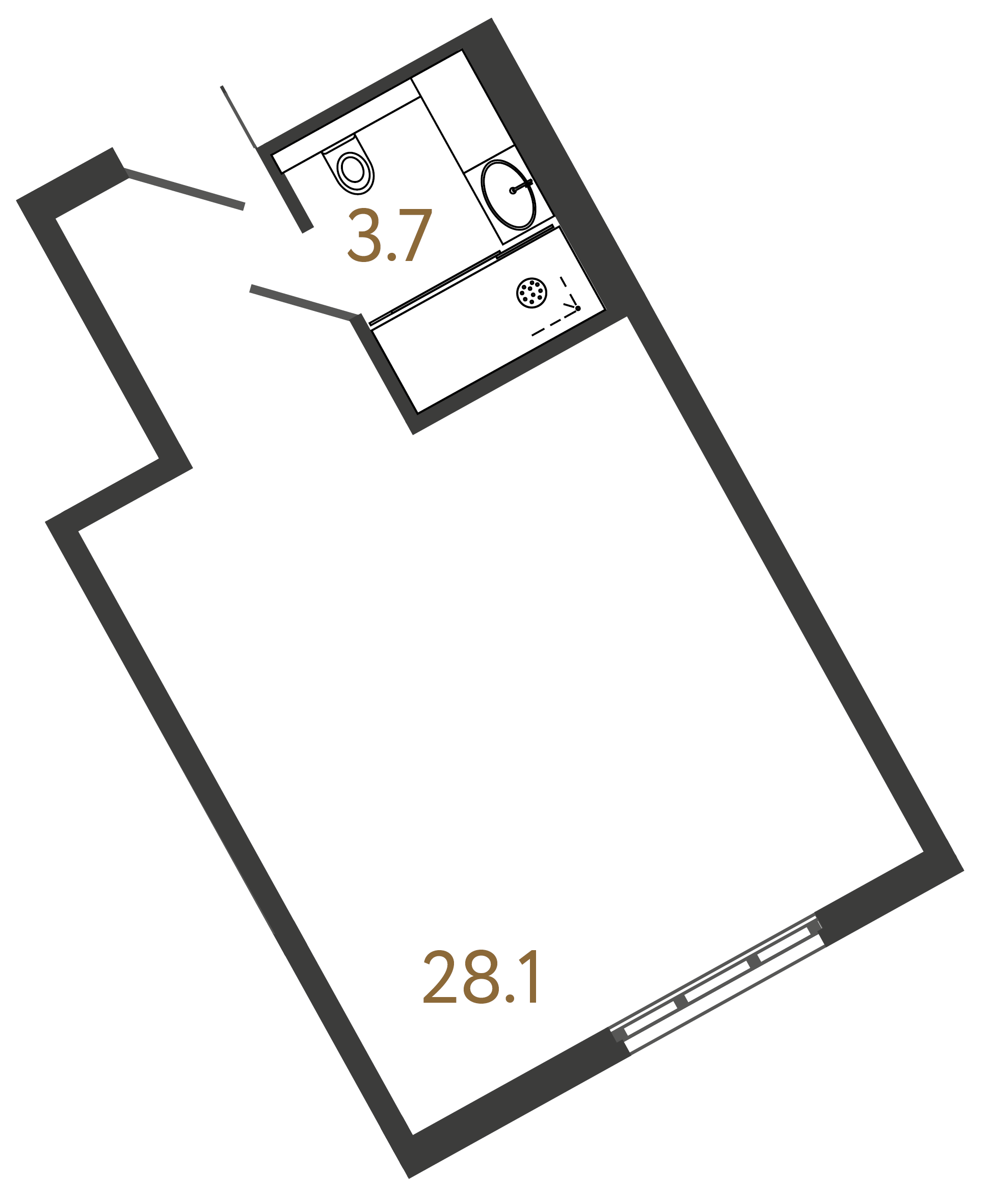 1-комнатная квартира  №518 в М103: 31.8 м², этаж 5 - купить в Санкт-Петербурге