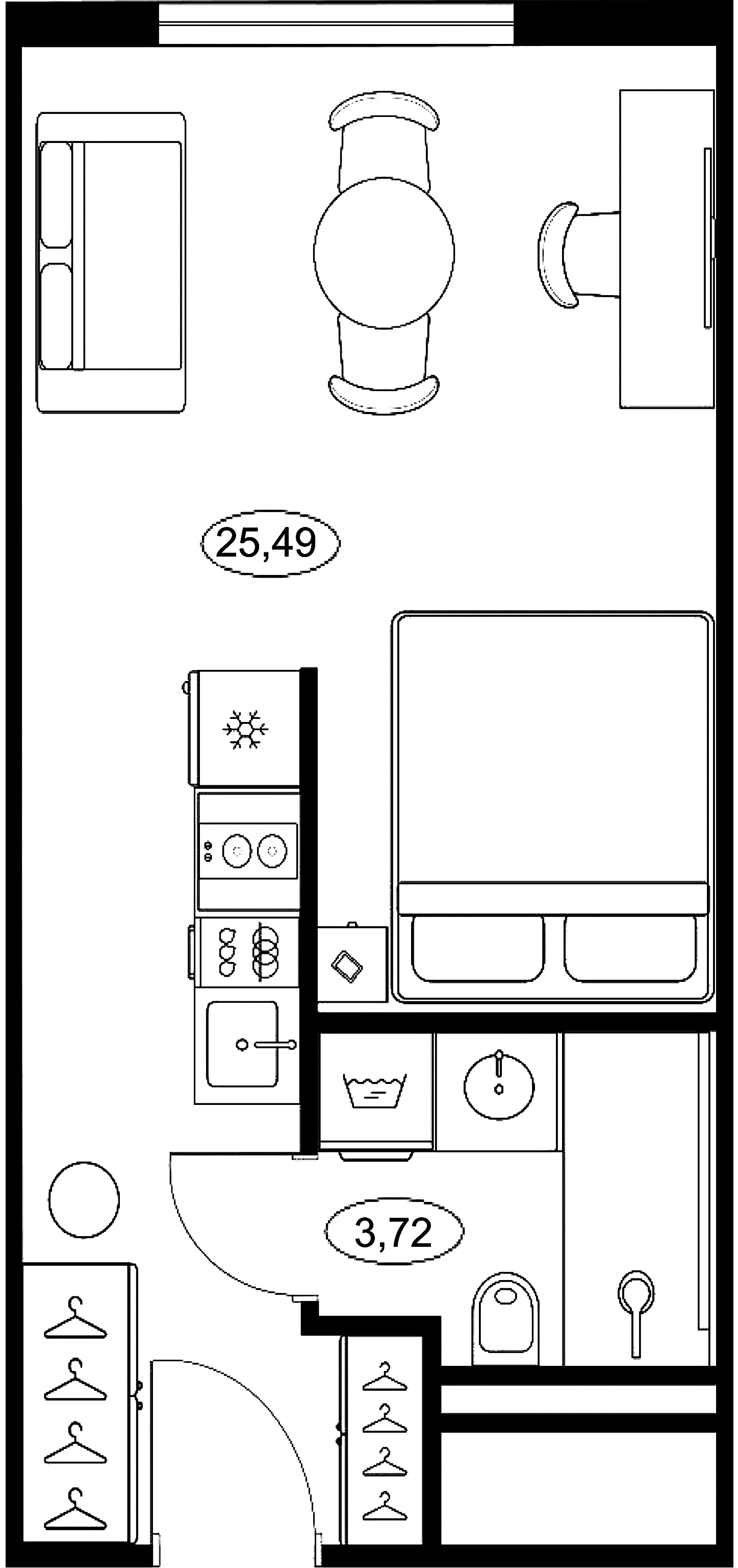 1-комнатная квартира  №9.7 в Saan: 29.21 м², этаж 9 - купить в Санкт-Петербурге