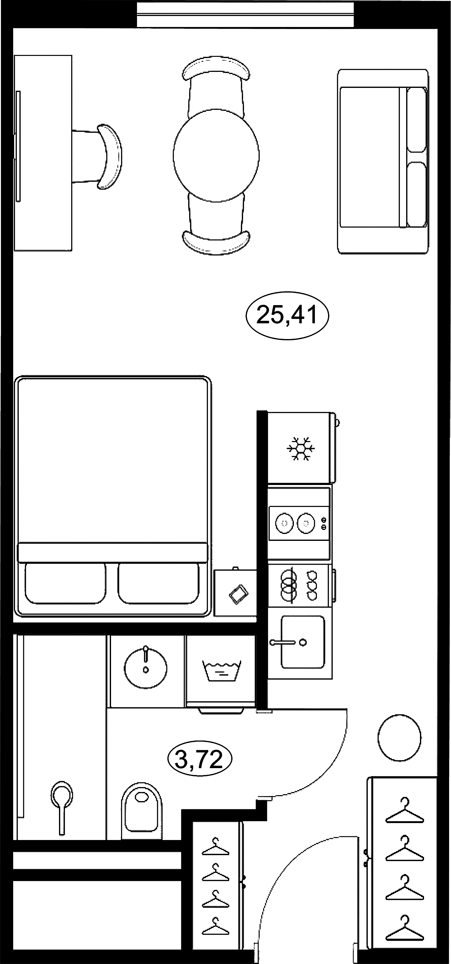 1-комнатная квартира  №21.27 в Saan: 29.02 м², этаж 21 - купить в Санкт-Петербурге