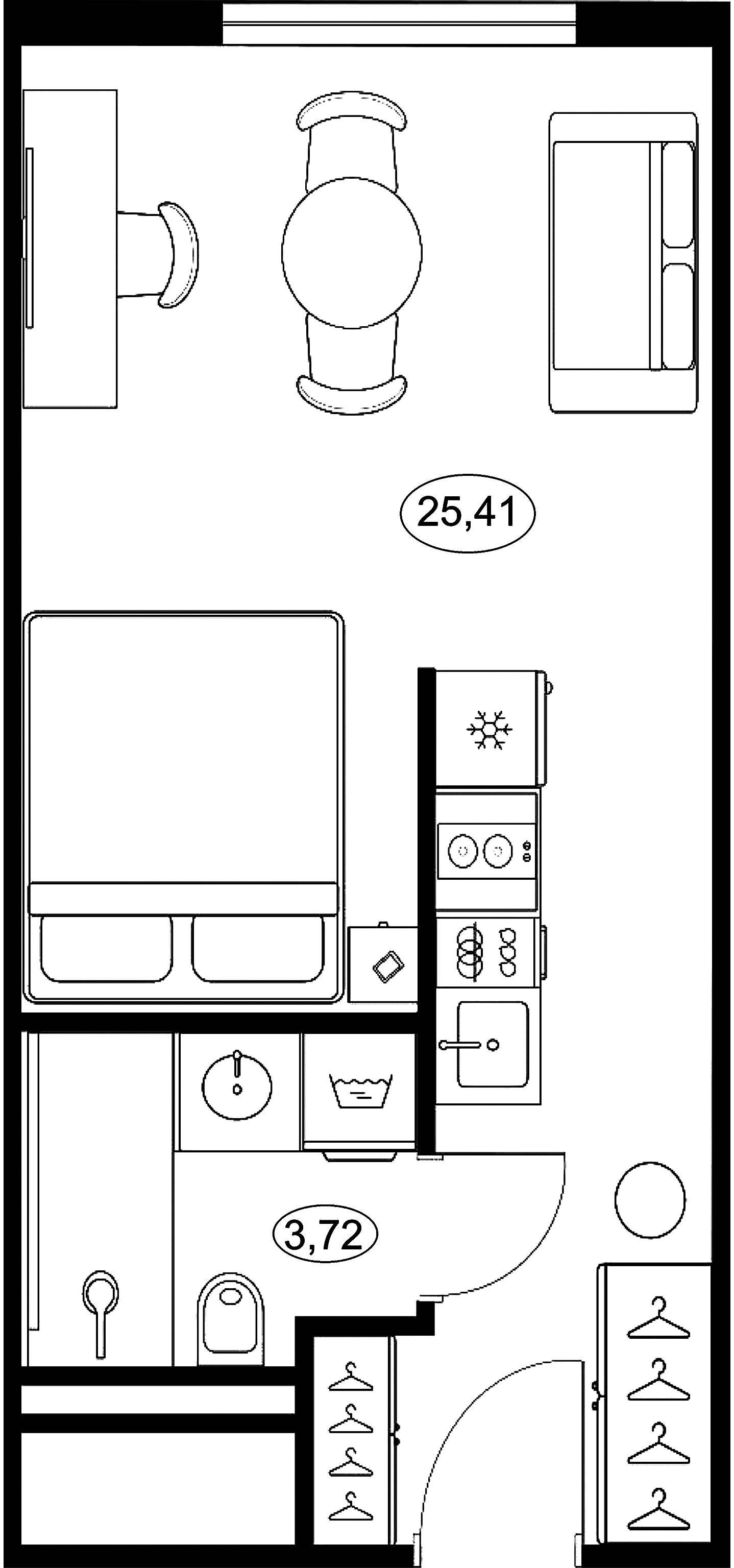 1-комнатная квартира  №13.27 в Saan: 29.13 м², этаж 13 - купить в Санкт-Петербурге